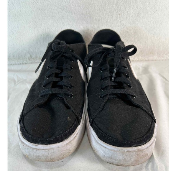 Nike Court Legacy Canvas Black White Sneakers Tennis Shoes Casual Size 11 - Picture 3 of 15